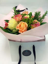 Peach and Cream Bouquet in a Gift Bag