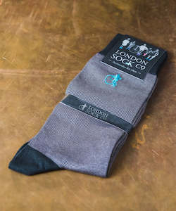 Grosvenor Fine Stripe Grey - By London Sock Company