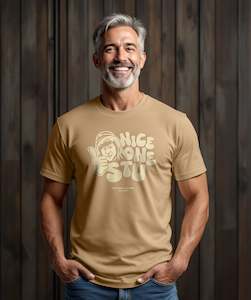 Clothing And Hats: Nice One Stu Tee Shirt - Khaki