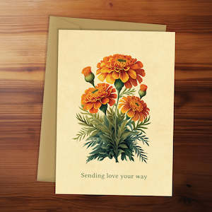 Friendship Card - Sending love your way (Marigold)