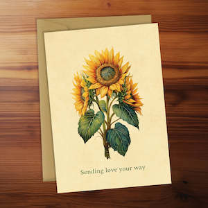 Friendship Card - Sending love your way (Sunflower)