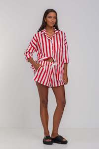 Holiday Collection: Luca Short -  Bold Red/White Stripe