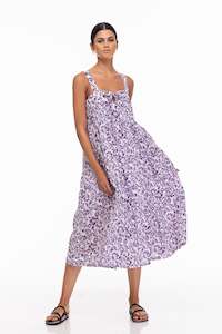 Kiss Me Again Dress - Purple/White Print