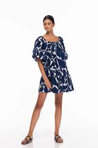 Everest Dress - Blue/White Floral Print