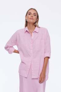 Summer Pinks: Defiant Shirt - Pink/Ivory Stripe