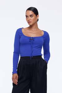 Office Blue Edit: Key To My Heart Top - Cobalt