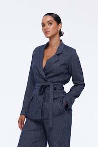 Boss Blazer - Navy/Thin White Stripe