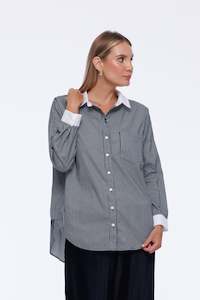 Autumn Essentials: Girlfriend Shirt - Black/White Stripe