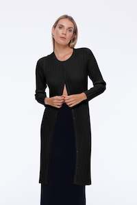 Slim Long Cardi - Black