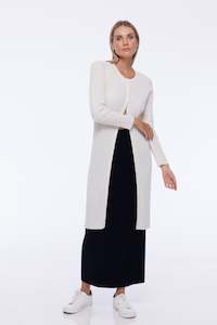 Slim Long Cardi - Winter White