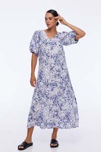 Vallis Dress - Exclusive Blue/White Floral