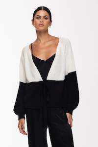 Knitwear Jackets Coats: Perfect Together Cardi - White/Black