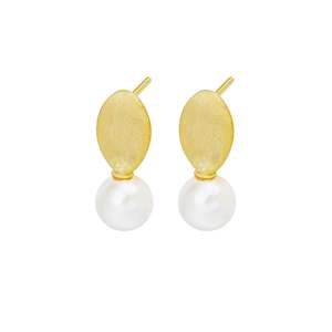 Silver Linings - Miro Pearl Earrings - Gold