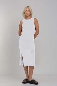 Timeless Staples: Rising Star Tank Dress -  White