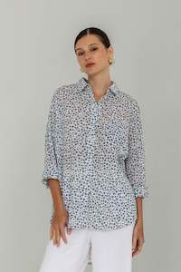 Defiant Shirt -  Ivory with Dark Sky/Blueberry Bliss/Black Mini Peppa Hart Floral