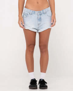 Rusty Phoenix Low Rise Denim Mini Shorts - Sum24