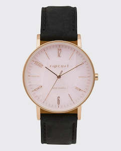 Clothing: Rip Curl Latch Rose Quartz Leather Watch