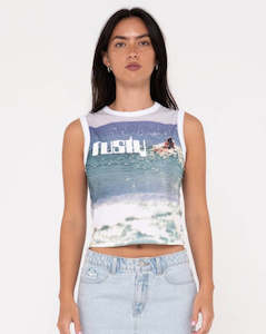 Clothing: Rusty All Ova Graphic Slim Fit Skimmer Tank - Sum24