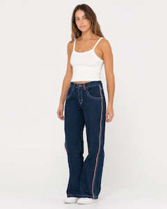 Clothing: Rusty Flip Mommy Low Rise Wide Leg Denim Jeans - Sum24