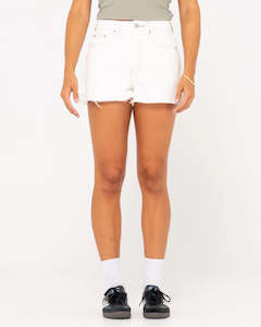 Rusty Penny Kick Flare High-Waist Denim Shorts - Sum24