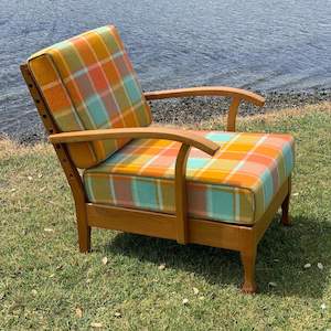 Restored woolen blanket chair