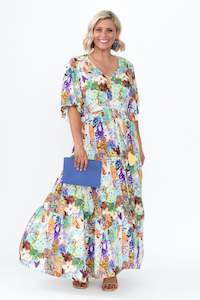 Quinne Blue Floral Tier Dress