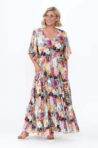 Quinne Purple Floral Tier Dress