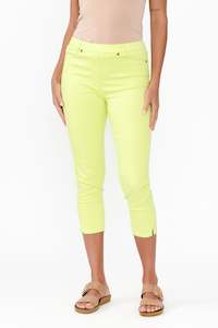 Reed Lime Stretch Cotton Capri Pants