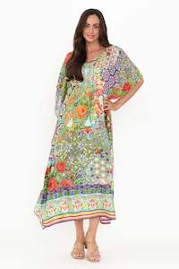 Melita Green Mosaic Kaftan