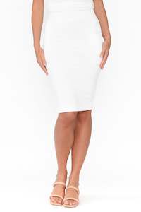 White Bamboo Double Layer Skirt