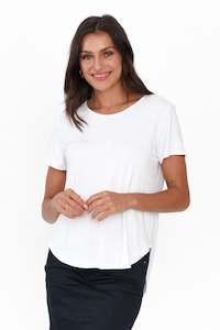 Janis White Bamboo Tee