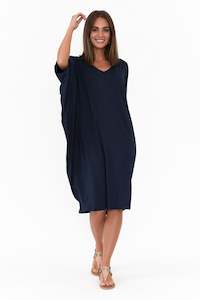 Freya Navy Bamboo Batwing Dress