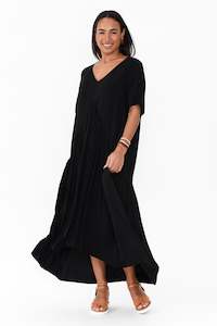 Black Peak Maxi Dress