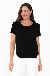 Janis Black Bamboo Tee