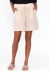 Womenswear: Astoria Beige Linen Drawstring Shorts