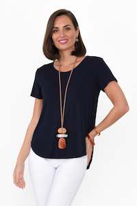 Janis Navy Bamboo Tee