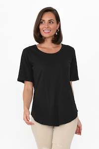 Ariana Black Cotton Tee