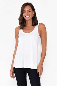 Womenswear: White Bamboo Relaxed Singlet