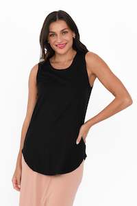 Keira Black Cotton Tank