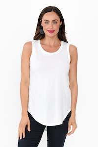 Keira White Cotton Tank