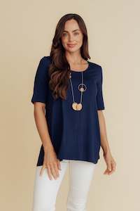 Womenswear: Carter Navy Bamboo Tunic Top