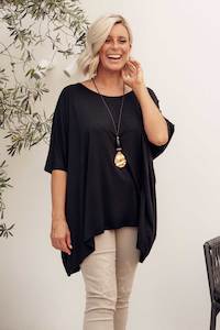 Sorronda Black Bamboo Batwing Top