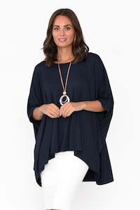 Womenswear: Sorronda Navy Bamboo Batwing Top