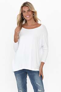 Womenswear: White Milan 3/4 Sleeve Top