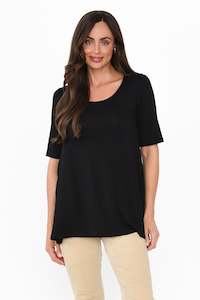 Carter Black Bamboo Tunic Top