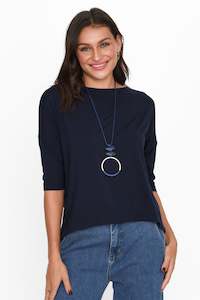 Camila Navy Bamboo Top