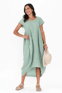 Verity Sage Linen Dress