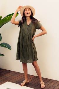 Womenswear: Sabina Sage Crinkle Cotton Dress