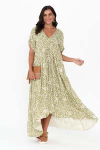 Green Palm Peak Maxi Dress