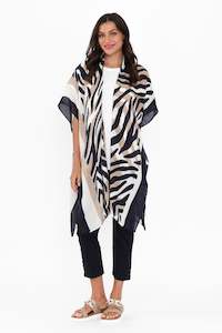 Shontay Black Zebra Kimono